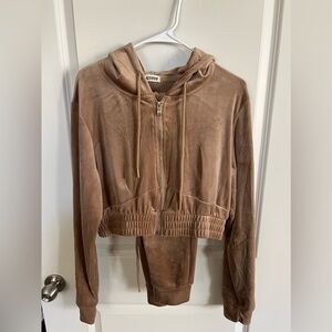 Light Brown Velour Sweat set- Hoodie and Pants